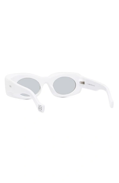 Shop Loewe Paula's Ibiza Original 49mm Small Rectangular Sunglasses In White / Smoke Mirror