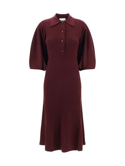 Shop Chloé Polo Midi Dress In Red