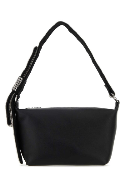 Shop Kara Embellished Bow Zipped Shoulder Bag In Black