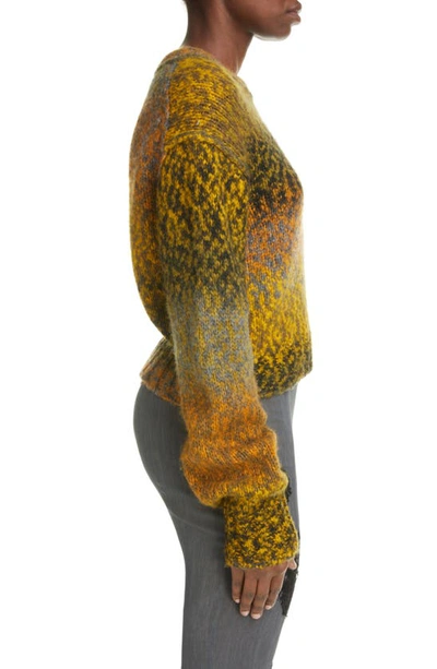 Shop Acne Studios Rusilla Pixel Gradient Wool & Alpaca Blend Sweater In Grey/ Yellow Multi