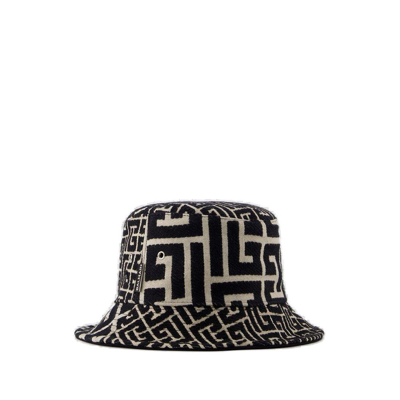Shop Balmain Mix Monogram Bucket Hat In Multi
