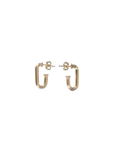 Shop Bottega Veneta Pillar Hoop Earrings In Gold