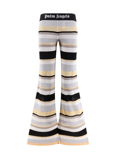 Shop Palm Angels Striped Knitted Trousers In Multi