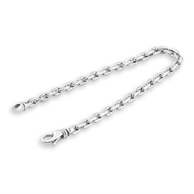 Shop Pompeii3 Men's 14k Gold (16gram) Or Platinum (23gram) 4.5mm Link Bracelet 8.5" In Silver