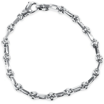 Shop Pompeii3 Men's Link 14k Gold (19gram) Or Platinum (30gram) 5mm Bracelet 8.5" In Silver