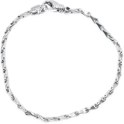 Shop Pompeii3 Men's Link 14k Gold (14gram) Or Platinum (23gram) 3mm Bracelet 8" In Silver