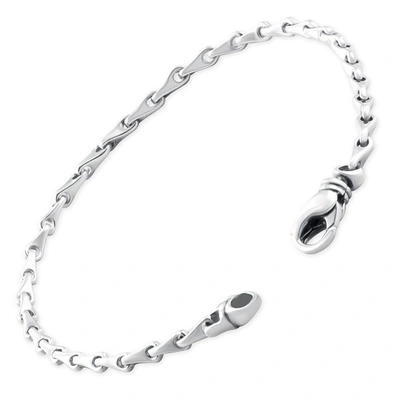 Shop Pompeii3 Men's Link 14k Gold (14gram) Or Platinum (23gram) 3mm Bracelet 8" In Silver