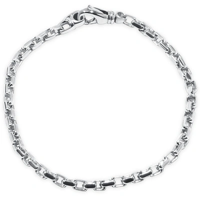 Pompeii3 Men's 14k Gold (11gram) Or Platinum (20gram) 5mm Link Bracelet 8.5" In Silver