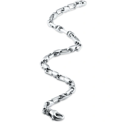 Pompeii3 Men's Link 14k Gold (16gram) Or Platinum (27gram) 4.5mm Bracelet 8.5" In Silver