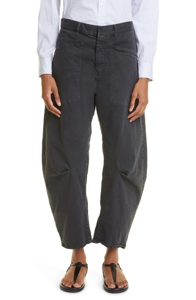 Shop Nili Lotan Shon Stretch Cotton Pants In Carbon