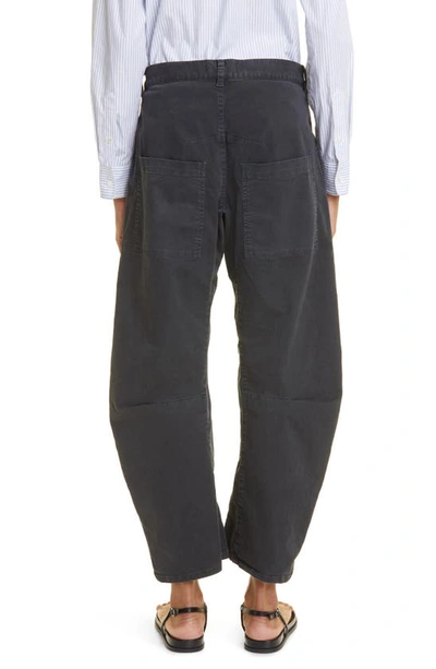 Shop Nili Lotan Shon Stretch Cotton Pants In Carbon