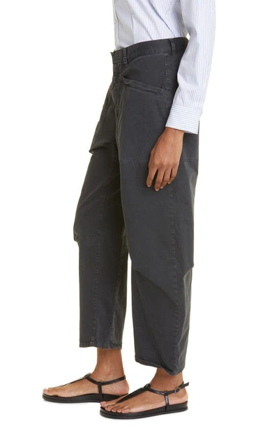 Nili Lotan Shon Mid-rise Cropped Pants In Carbon