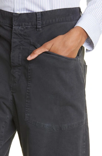 Nili Lotan Shon Mid-rise Cropped Pants In Carbon