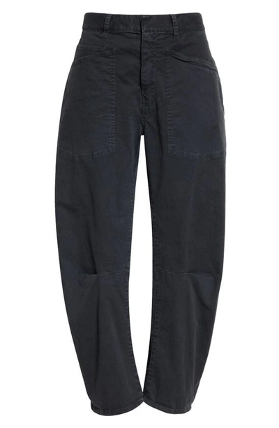 Nili Lotan Shon Mid-rise Cropped Pants In Carbon