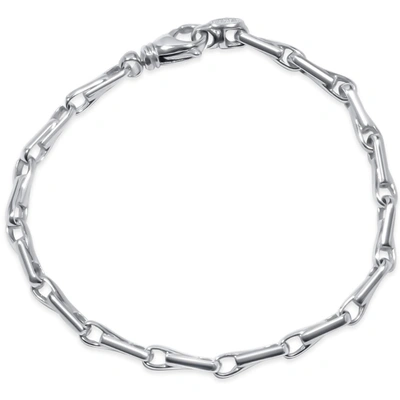 Shop Pompeii3 Men's 14k Gold (17gram) Or Platinum (29gram) 4.5mm Link Bracelet 9" In Silver