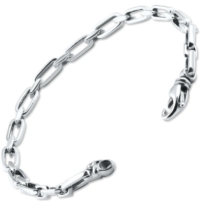 Shop Pompeii3 Men's Link 14k Gold (16gram) Or Platinum (26gram) 5mm Bracelet 8.5" In Silver