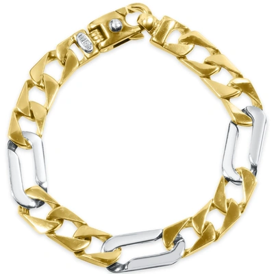 Shop Pompeii3 Men's Figaro Link 14k Gold (43gram) Or Platinum (69gram) 11mm Bracelet 8.25"