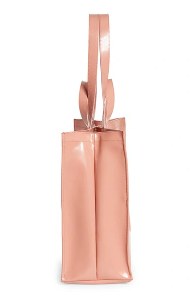 Shop Acne Studios Logo Embossed Faux Leather East/west Tote In Salmon Pink