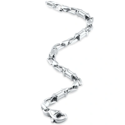 Pompeii3 Men's Figaro Link 14k Gold (16gram) Or Platinum (27gram) 5.5mm Bracelet 8.5" In Silver