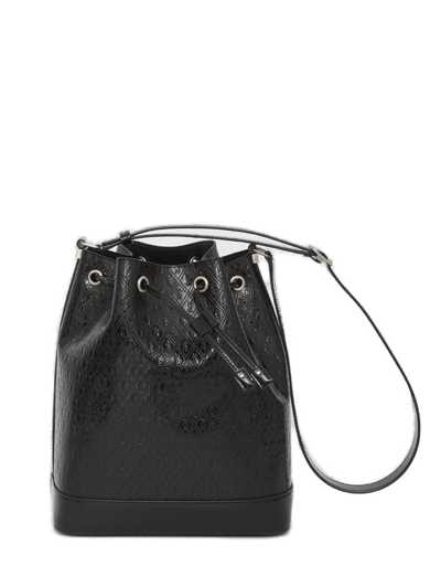 Shop Saint Laurent Monogram Drawstring Bucket Bag In Black