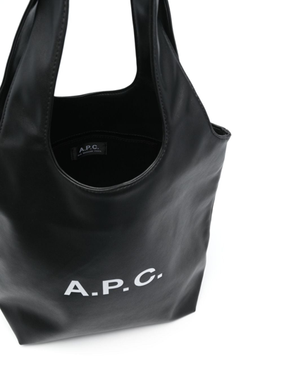 Shop Apc Ninon Logo-print Tote Bag In Black