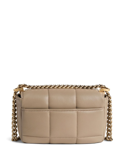 Shop Dsquared2 Logo-plaque Quilted Leather Bag In Neutrals