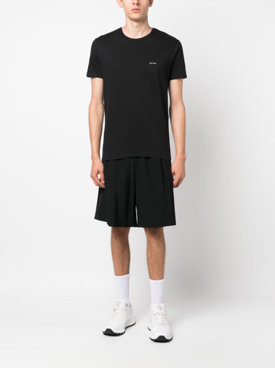 Shop Paul Smith Logo-print Cotton T-shirt In Black