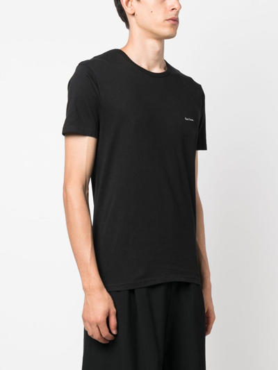 Shop Paul Smith Logo-print Cotton T-shirt In Black