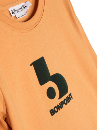 Shop Bonpoint Logo-print Cotton Jumper In Yellow