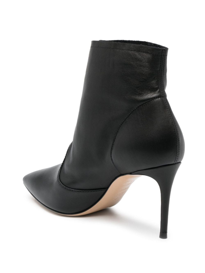 Shop Casadei 80mm Buckled Leather Boots In Black