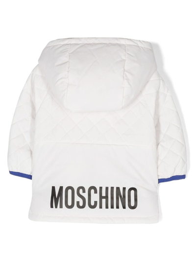 Shop Moschino Teddy-patch Quilted Jacket In White