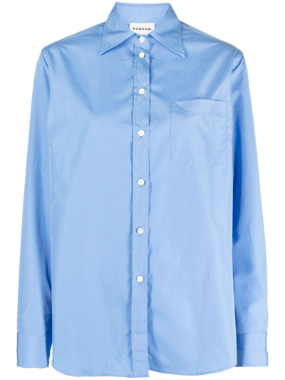 Shop P.a.r.o.s.h Chest-pocket Cotton Shirt In Blue