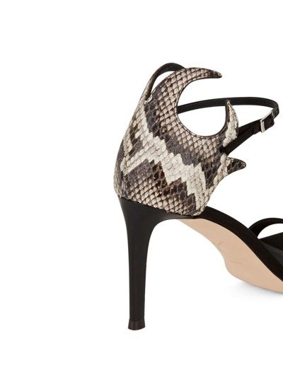 Shop Giuseppe Zanotti Nyco 85mm Snakeskin-effect Sandals In Black