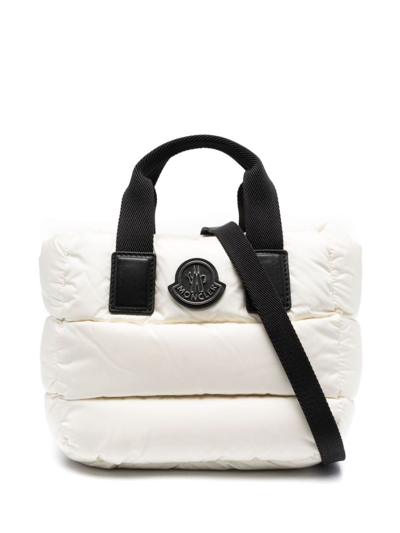 Shop Moncler Caradoc Padded Mini Tote Bag In Neutrals