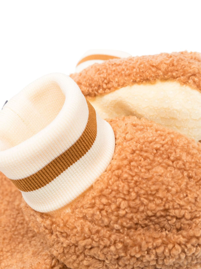 Shop Moschino Textured Teddy Bear-motif Set In Brown