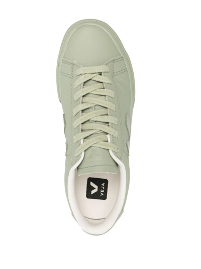 Shop Veja Campo Leather Sneakers In Green