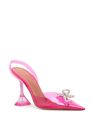 Shop Amina Muaddi Rosie 110mm Crystal-embellished Pumps In Pink