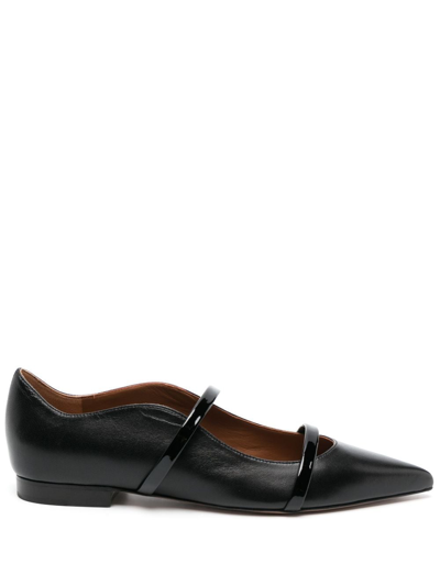 Shop Malone Souliers Maureen Leather Ballerina Shoes In Black