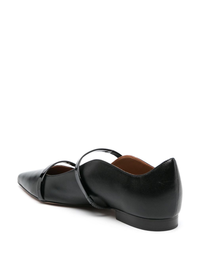 Shop Malone Souliers Maureen Leather Ballerina Shoes In Black