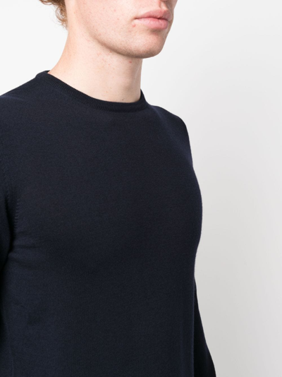 Shop Tagliatore Fine-knit Wool Jumper In Blue