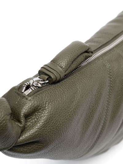 Lemaire Medium Croissant Leather Shoulder Bag In Green
