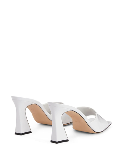 Shop Giuseppe Zanotti Solhene 85mm Leather Mules In White