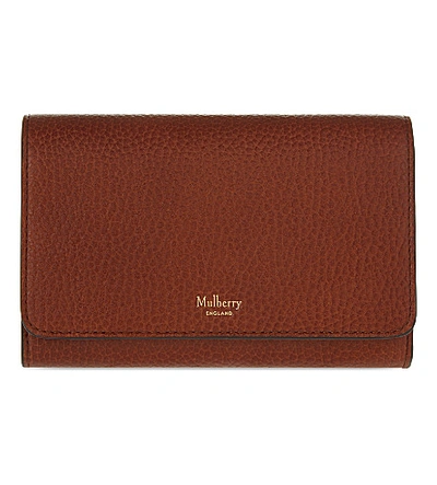 Mulberry Continental Medium Leather Wallet In Oak