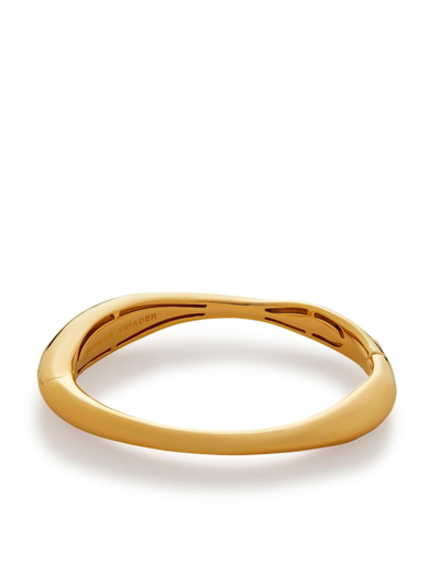 Shop Monica Vinader Nura Reef Wide Bangle Bracelet In Gold