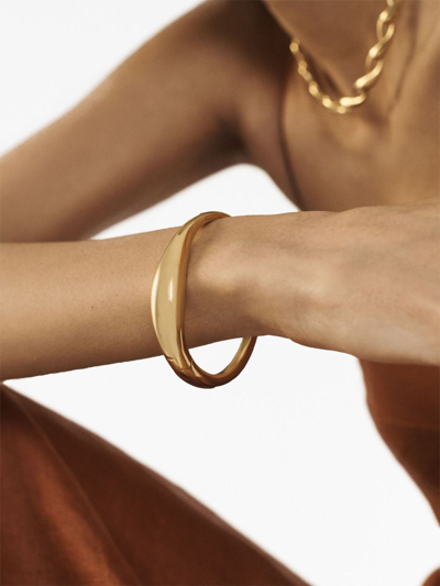 Shop Monica Vinader Nura Reef Wide Bangle Bracelet In Gold