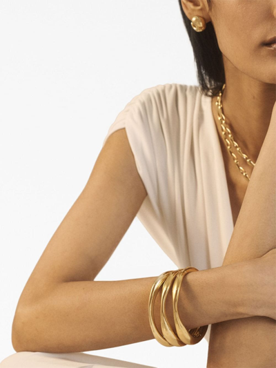 Shop Monica Vinader Nura Reef Wide Bangle Bracelet In Gold