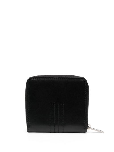 Rick Owens Logo-stitch Leather Wallet In Black