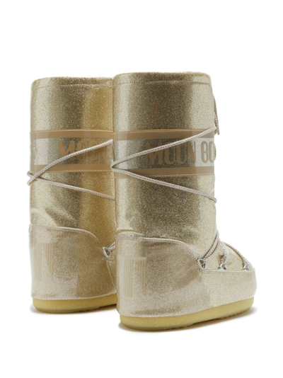 Moon Boot Icon Glitter Snow Boots In Gold