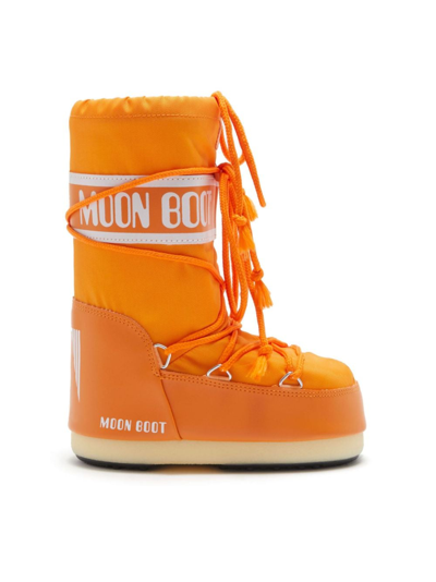 Shop Moon Boot Icon Logo-tape Snow Boots In Orange