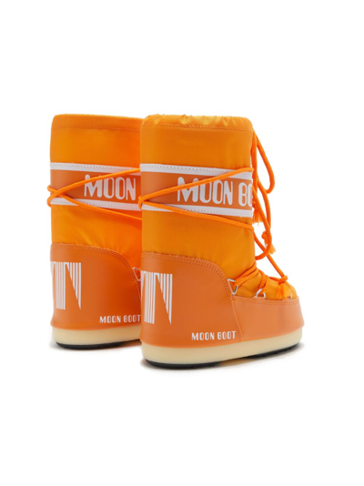 Moon Boot Icon Logo-tape Snow Boots In Orange